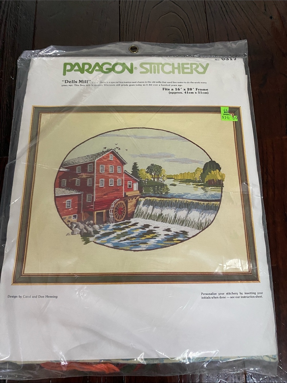 1979 Paragon Stitchery Crewel Embroidery 16 C 20 Kit New/Pkg # 0317 Dells Mill